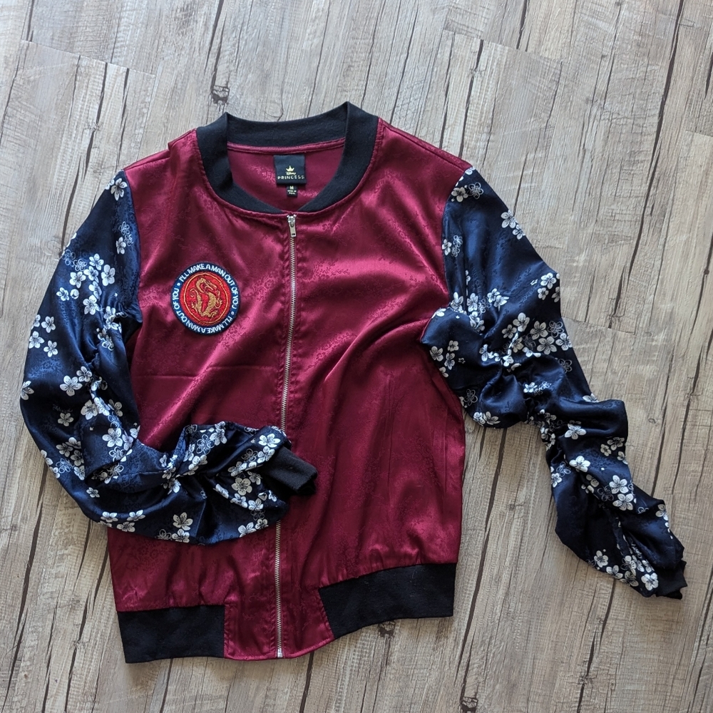 Disney Burgundy and Navy Bomber Jacket